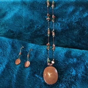 Lane Bryant semi precious stone necklace set